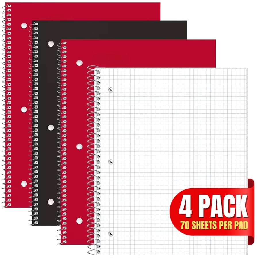 Amazon.com : 1InTheOffice Graph Paper Notebook, Spiral Paper